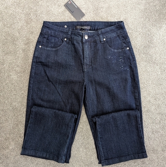 LAURA petites Simon Chang denim pants size 8 BNWT - Picture 1 of 10